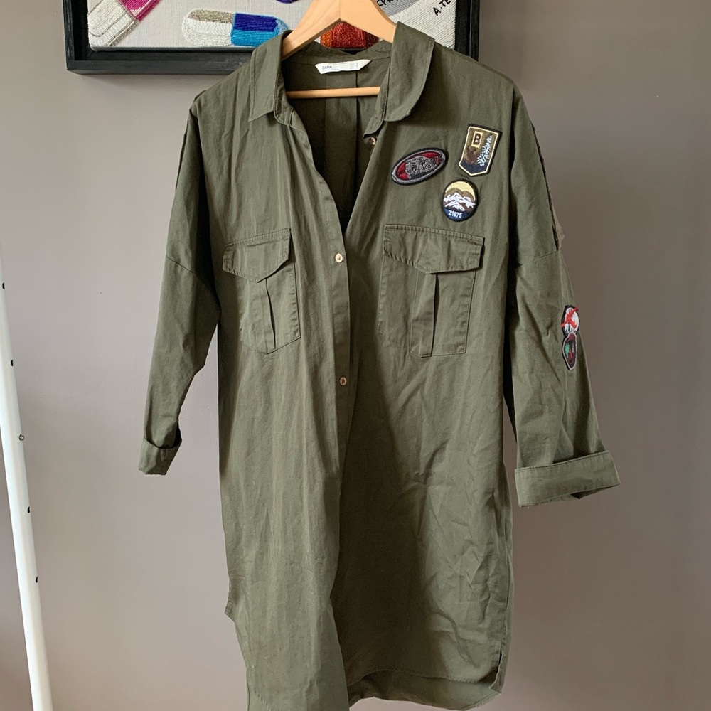 Zara oversized military top